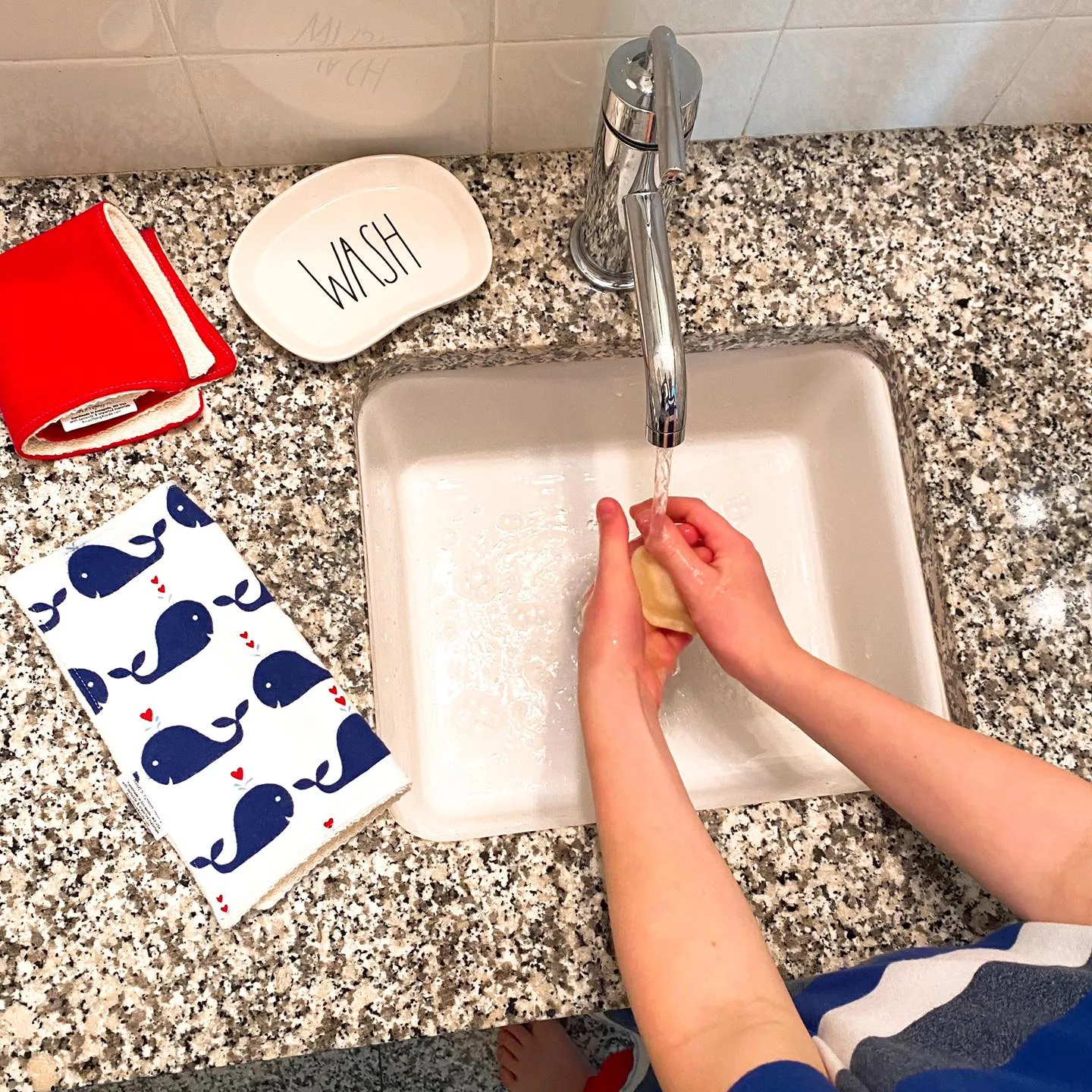 Wash Cloth - Regular - Trucks and Blue and White Gingham