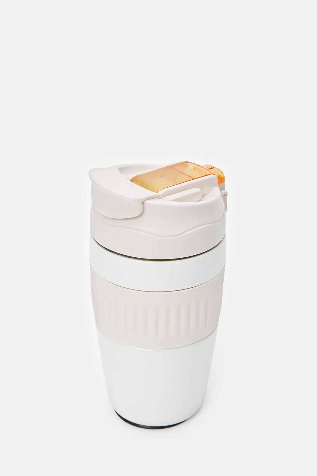 White Travel Mug With Insulated Straw (450ml)