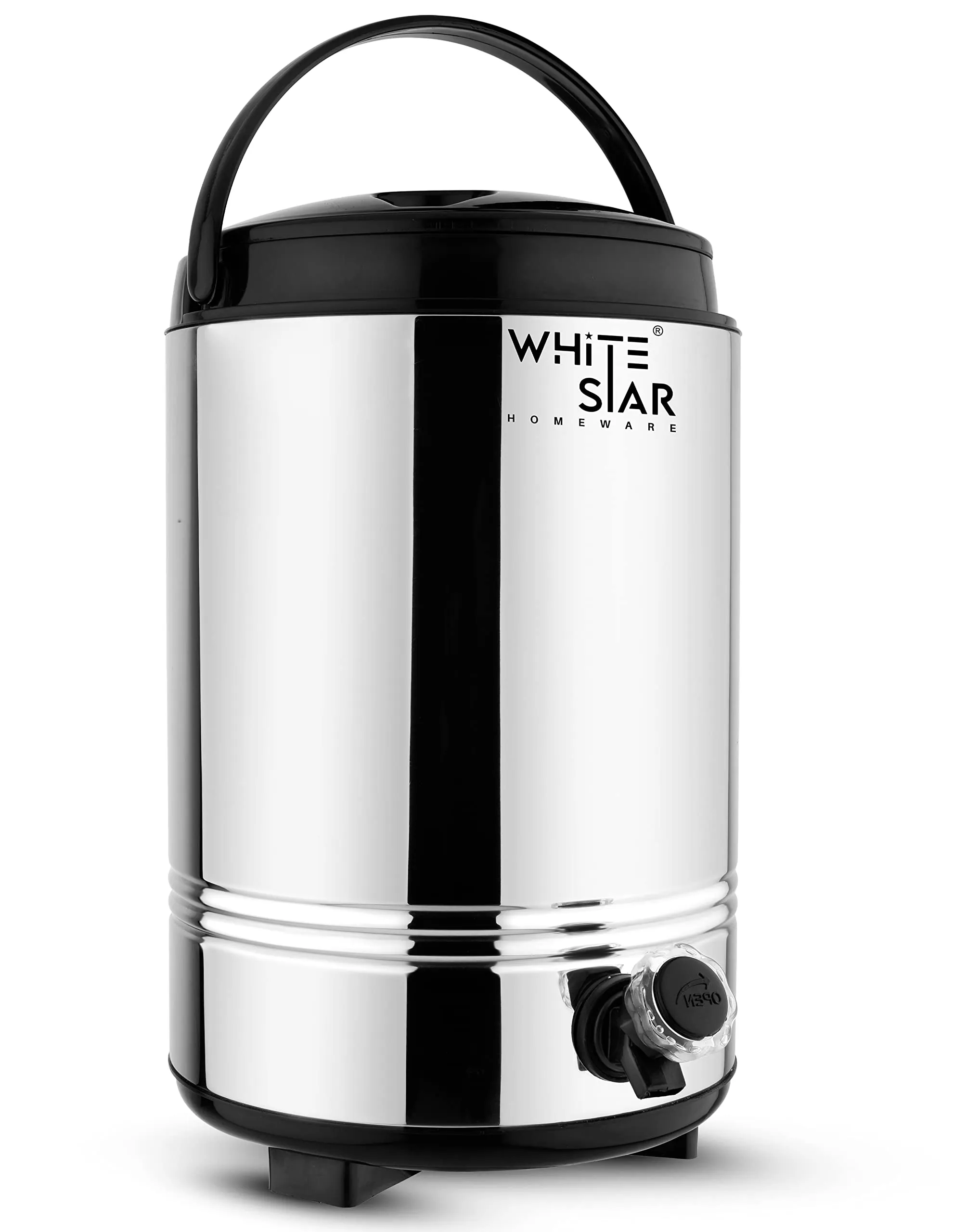 WHITESTAR Insulated Hot and Cold Water Containers with Tap 10 Liters I Double Walled Vaccum Flask, Water Jug for Office Home Kitchen, Keeps Tea/Water/Coffee Hot and Cold Upto 4-5 Hours